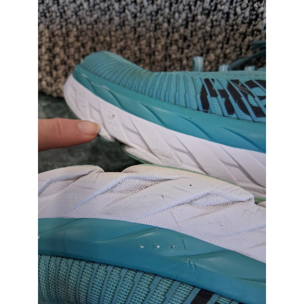 Hoka One One Women's Bondi 7 Running Sneakers Size 10 Teal Black Walking Shoes - Picture 7 of 16
